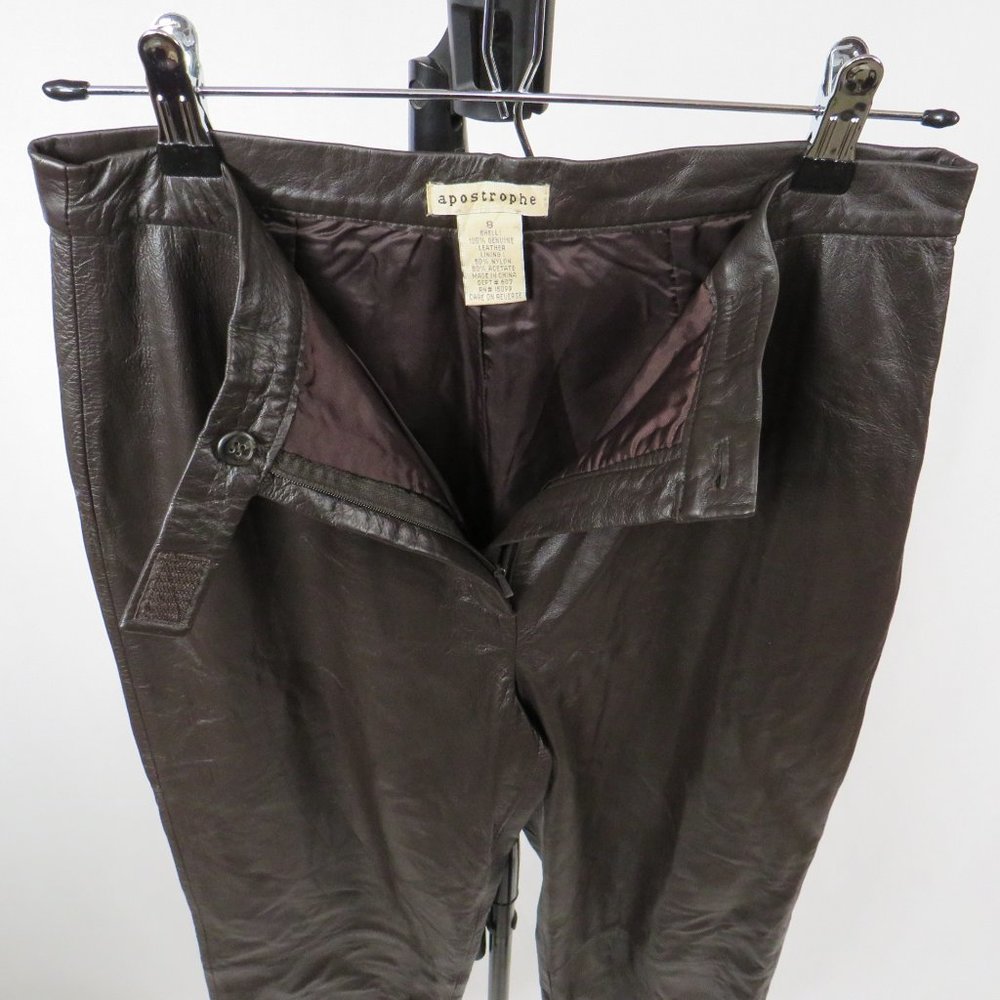 Apostrophe Dark Brown Leather Pants - image 2